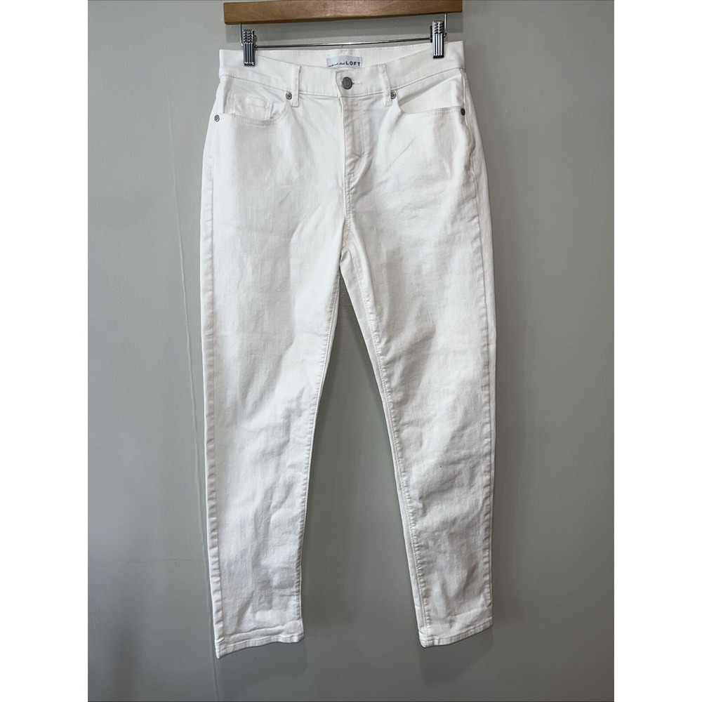 Loft women's white denim Pants Size 26/2 The Girlfriend